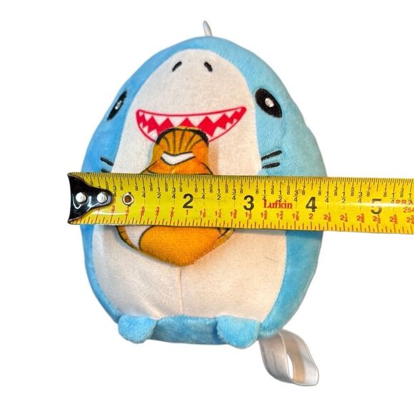 Peek-A-Boo Blue Orange Shark Plush Holding Clown Fish Stuffed Animal Toys - Picture 5 of 8